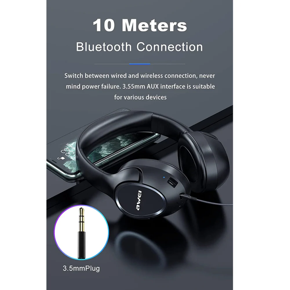 AWEI A770BL Noise Cancelling Headphones - Image 3