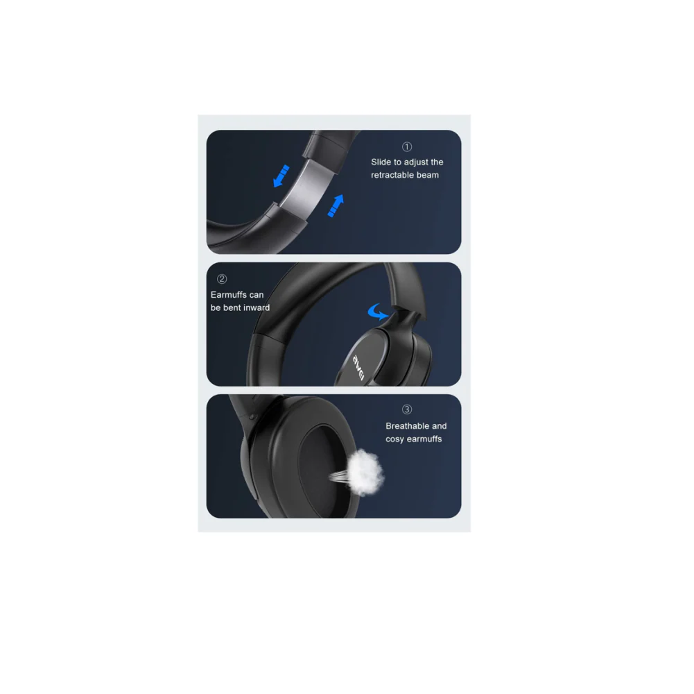 AWEI A770BL Noise Cancelling Headphones - Image 5