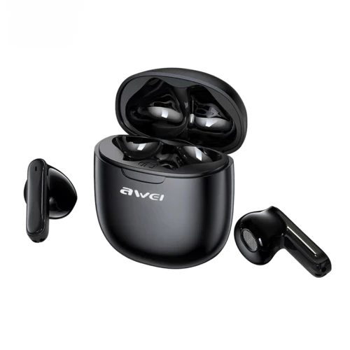 Awei T68 ENC Wireless Earphones Black - Image 3